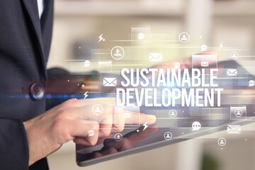 Close-up of a tablet searching modern technology concept