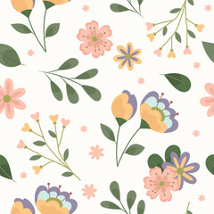 floral pattern design peach tones