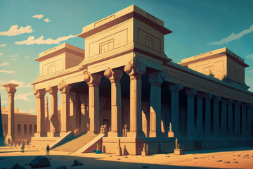 Obraz premium The Osirion temple in Egypt's Abydos. Generative AI