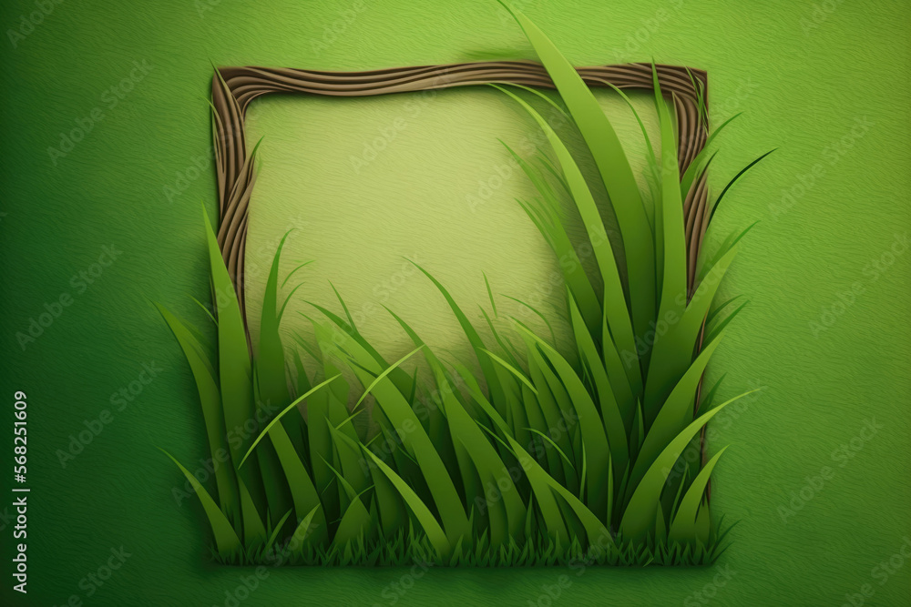 Poster a grass texture in green abstract copy space for a spring layout. generative ai