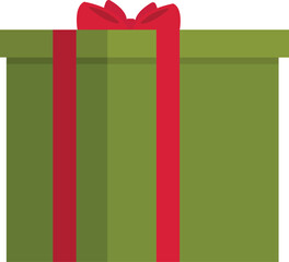 Gift box icon. Flat illustration of gift box icon for web design