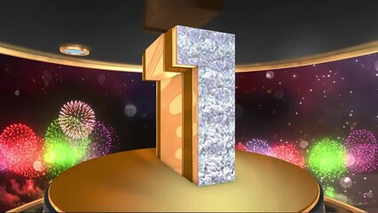 1st birthday animation in gold with fireworks background, 
Animated 1 year Birthday Wishes in 4K 
