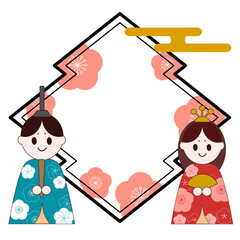 ひな祭りイラスト　和風デザイン