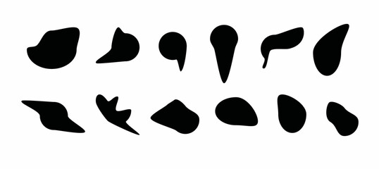 liquid shapeless spot, a set of blanks for the design, isolated on a white background