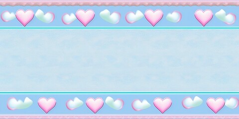 Blank frame and hearts pattern