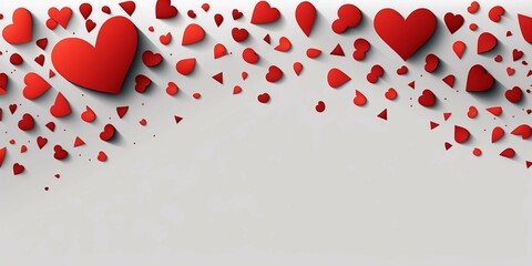 Blank frame and hearts pattern