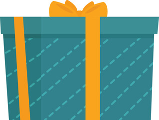 Gift box icon. Flat illustration of gift box icon for web design