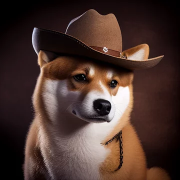 Shiba Inu Dog in a cowboy hat Stock Illustration Adobe Stock
