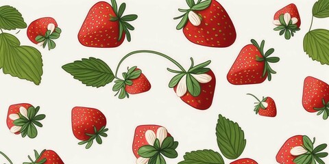 Strawberries background, pattern