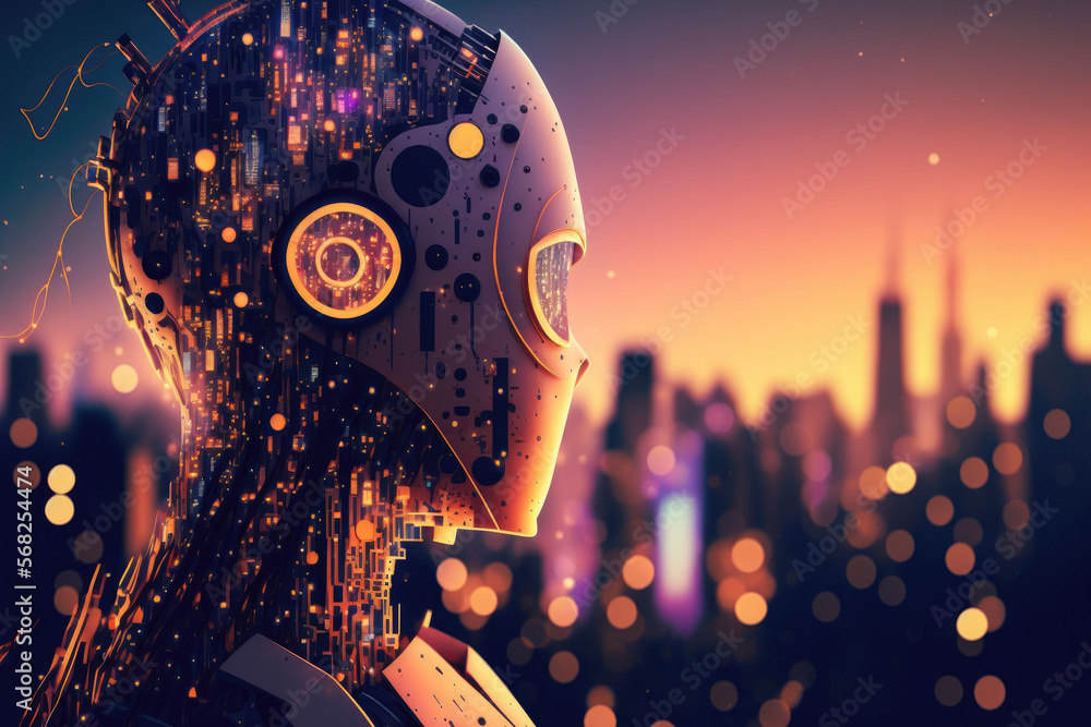 Poster network of things artificial intelligence, deep learning, neural networks, and disruption are concep