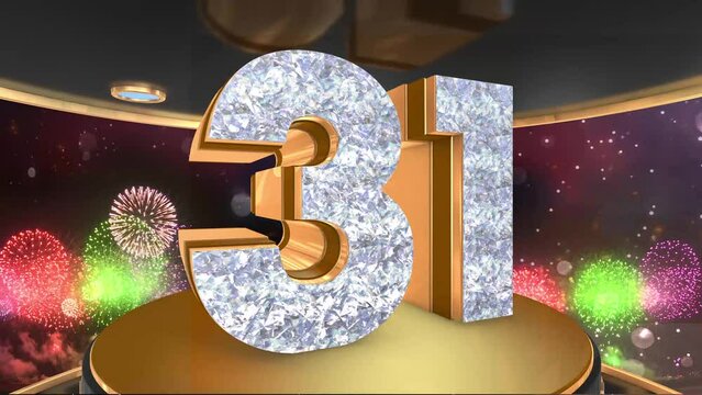 31st birthday animation in gold and diamonds with fireworks background, 
Animated 31 years Birthday Wishes in 4K 
