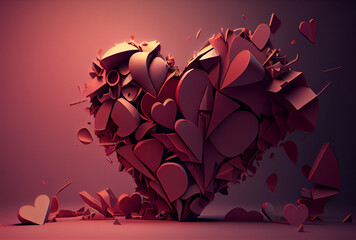 Valentine's day heart abstract background