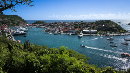 The harbour at Gustavia, capital of the French Caribbean island of St Barth (Saint Barthelemy)