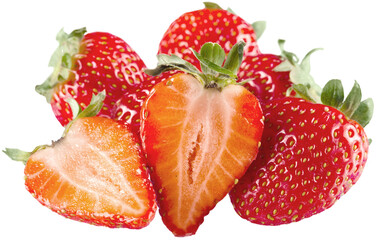 Fresh and Ripe Strawberries - Isolated