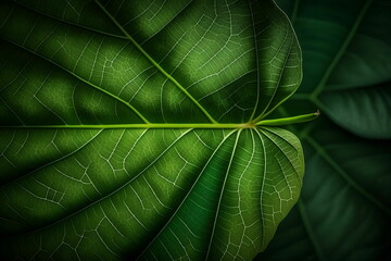 green leaf background close up view nature foliage abs, generative AI, nature, botany, chlorophyll, photosynthesis