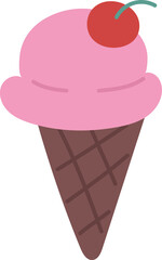 strawberry ice cream cone dessert clipart
