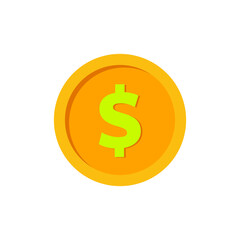 United States dollar coin. Illustrations and vectors. With flat concept.