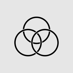Borromean Rings flat vector icon. trendy style illustration on white background..eps