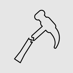 Broken Hammer flat vector icon. trendy style illustration on white background