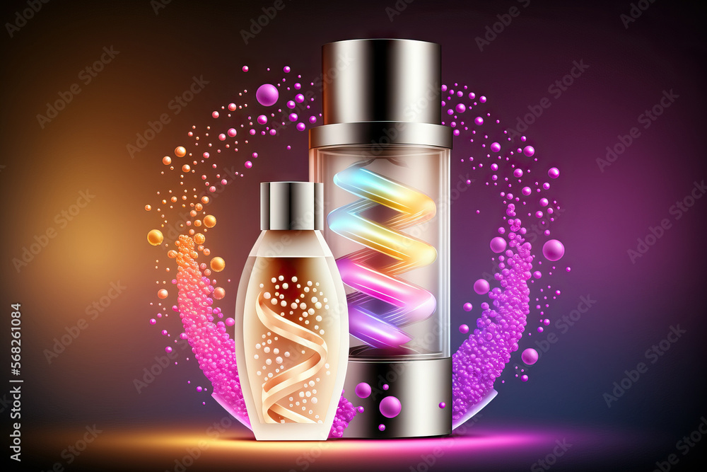 Poster background for cosmetics items is abstract. generative ai