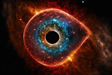 Helix Nebula (God's Eye) with an Eye. Generative AI