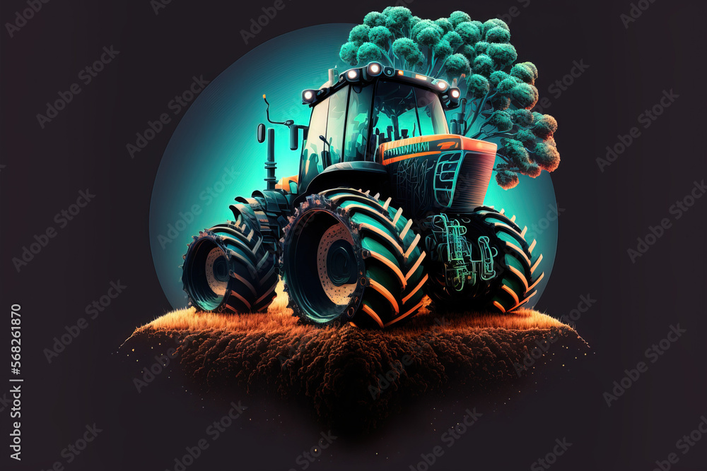 Poster the idea of utilizing artificial intelligence and modern technology in agriculture when preparing th