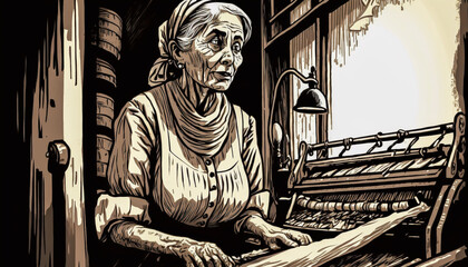 Fototapeta premium Senior Women Fibre Artists ~ Created using Generative AI