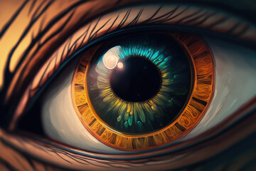 shot of a human eye in close up. Generative AI