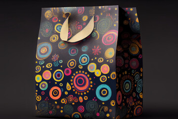 a tote bag, gift bag, big and beautiful colorful