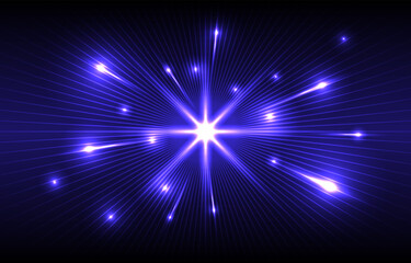 Meteor rain with falling glowing comets, Neon Light Particles, technology, network concept, falling glowing neon lights. Abstract light digital background.