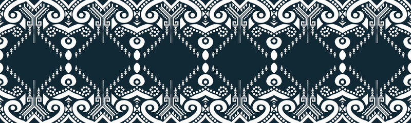 seamless pattern abstract ethnic geometric embroidery design repeating background texture in black and white.wallpaper and clothing. EP.4