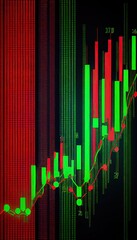 Graph, investment, stock exchange, stocks, money, growth planning charts, opportunity, business challenge and strategy, profit target, generated by ai