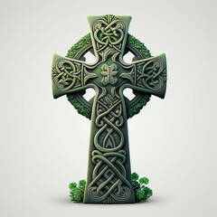 Celtic Cross Logo, Image, Emblem, Irish, Generative AI