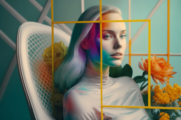 Das Gesicht des Frühlings mit Grid Overlay
erstellt mit " Generativer AI"