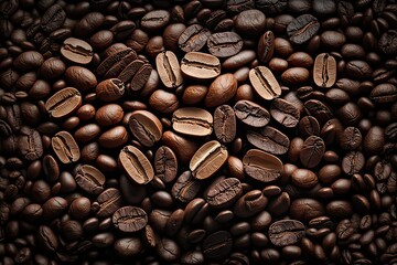 Fototapeta premium Freshly Roasted Robusta Coffee Beans - Perfect for Your Stock Photo Coffee Needs. Photo AI