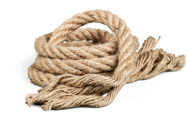 Tied  square knot, linen rope