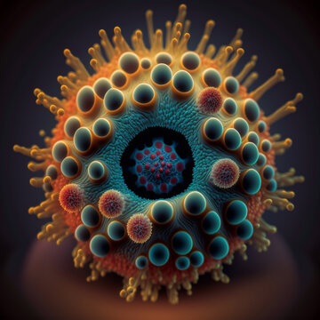 cellular representation of virus or bacteria, Generative Ai