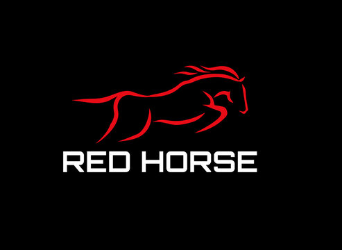 Red horse logo templat