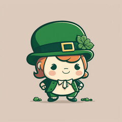 Cute Cartoon Leprechaun, St Patrick's Day, Irish, Generative AI