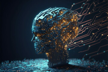 Künstliche Intelligenz und Maschinelles Lernen in der Zukunft. Moderne Technologie.
