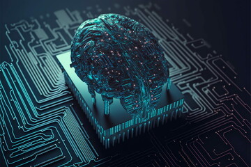 Künstliche Intelligenz und Maschinelles Lernen in der Zukunft. Moderne Technologie.
 - obrazy, fototapety, plakaty