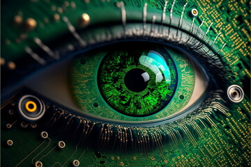 Künstliche Intelligenz und Maschinelles Lernen in der Zukunft. Moderne Technologie.
