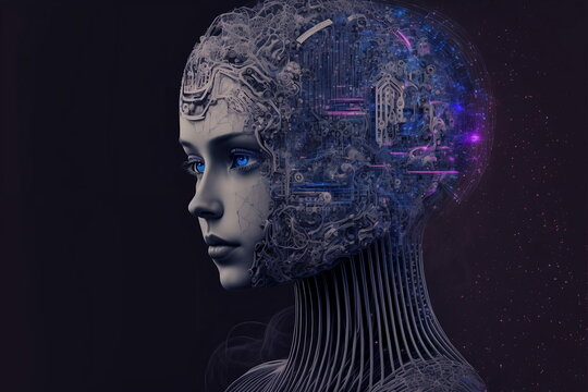 Künstliche Intelligenz und Maschinelles Lernen in der Zukunft. Moderne Technologie.
