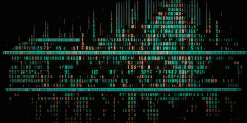 Obraz premium lines of code on a computer screen, binary code, abstract background, banner - illustration - Generative AI