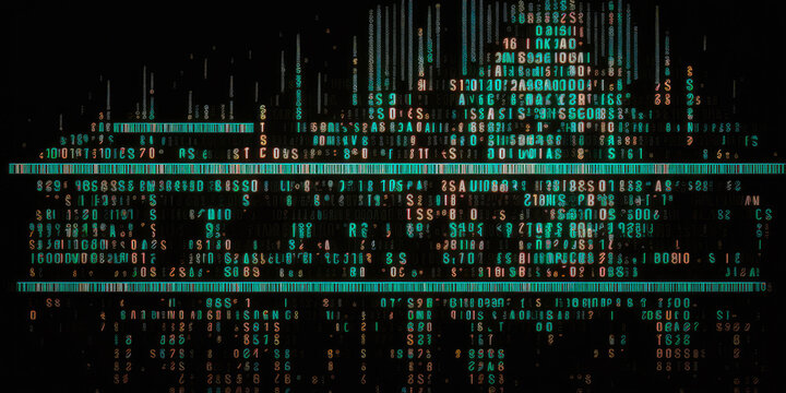 lines of code on a computer screen, binary code, abstract background, banner - illustration - Generative AI