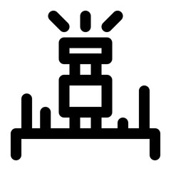 Isolated sprinkler in outline icon on white background. Farming, gardening, spring, summer