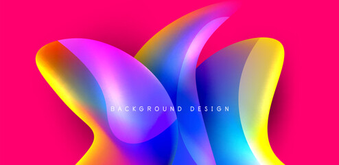 Fluid color liquid 3d elements abstract background