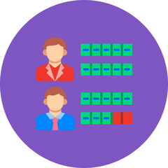 Recount Multicolor Circle Flat Icon