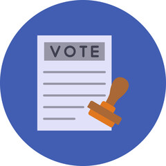 Stamp Multicolor Circle Flat Icon