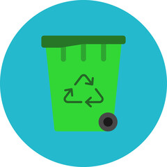 Recycling Bin Multicolor Circle Flat Icon